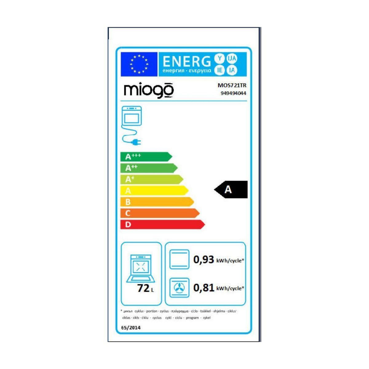 MIOGO Four encastrable MOS721TR Steam