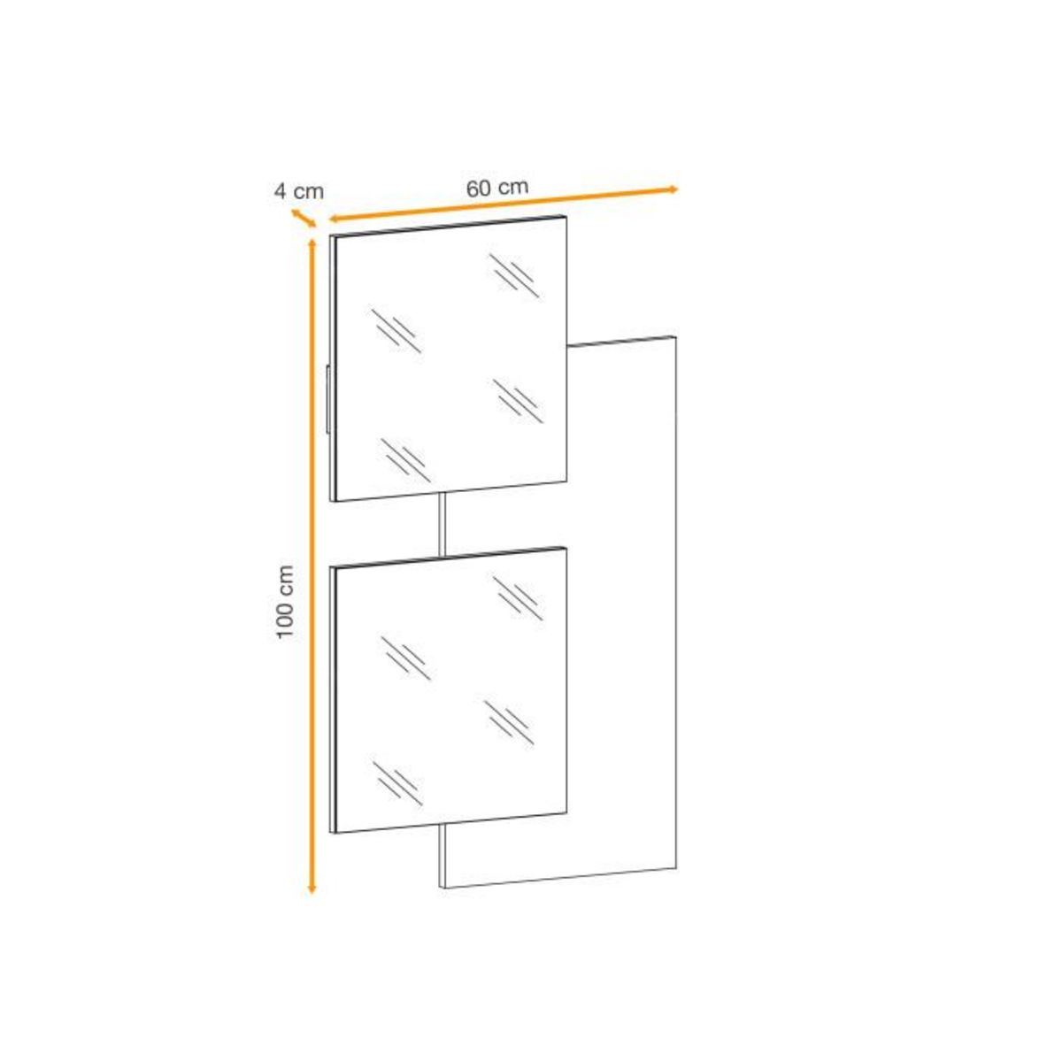 Paris Prix Panneau Mural & 2 Miroirs  Easy  100cm Naturel