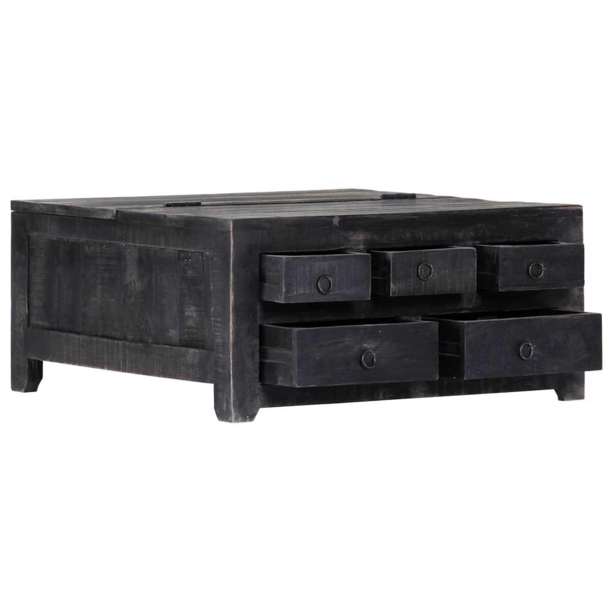 Voir la diapositive 3 : VIDAXL Table basse Noir 65x65x30 cm Bois de manguier massif