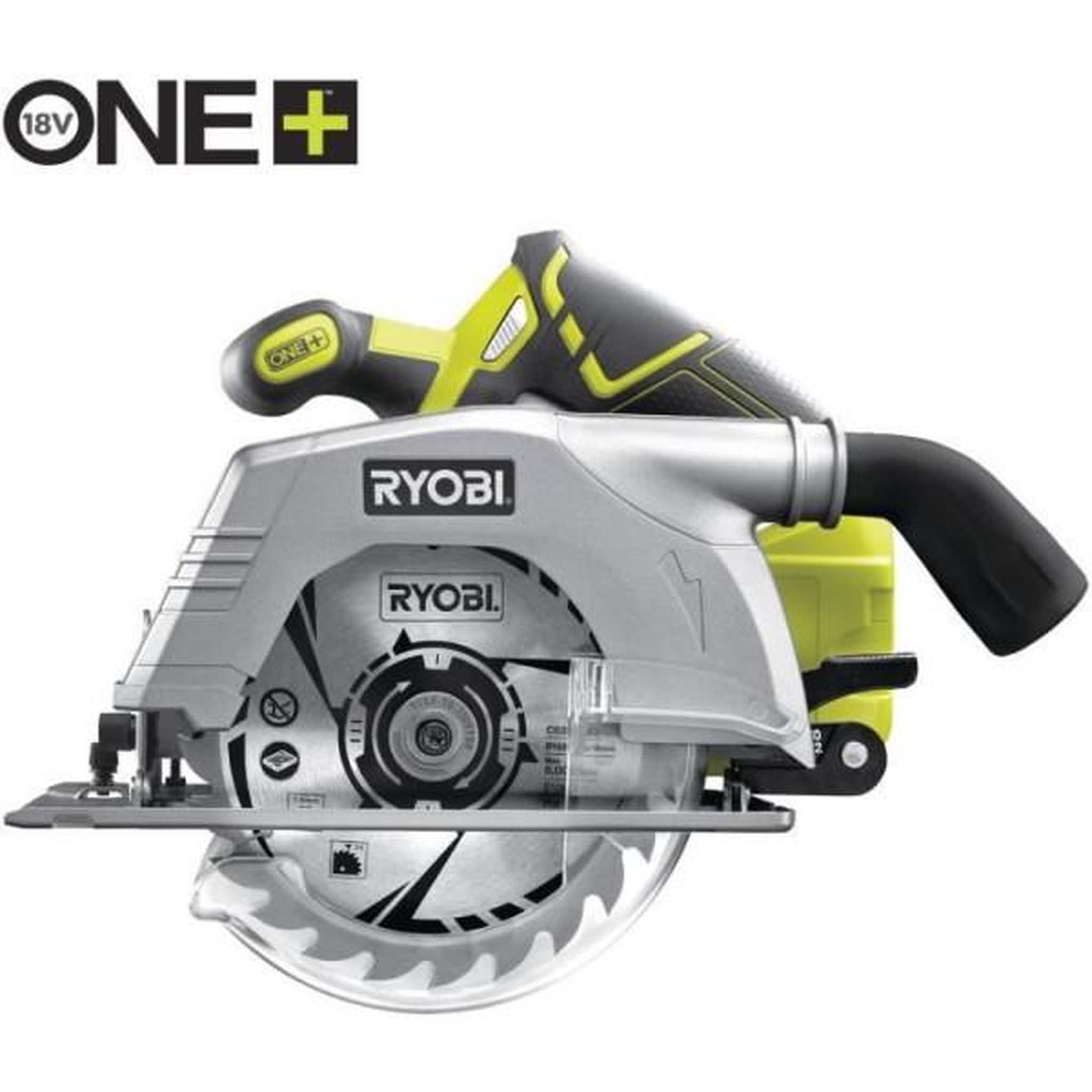 Voir la diapositive 2 : Ryobi RYOBI - Scie circulaire 18V ONE+ - diam. 165 mm x 16 mm - 4 700 tr/min - Livrée avec 1 lame 24 dents - R18CS-0