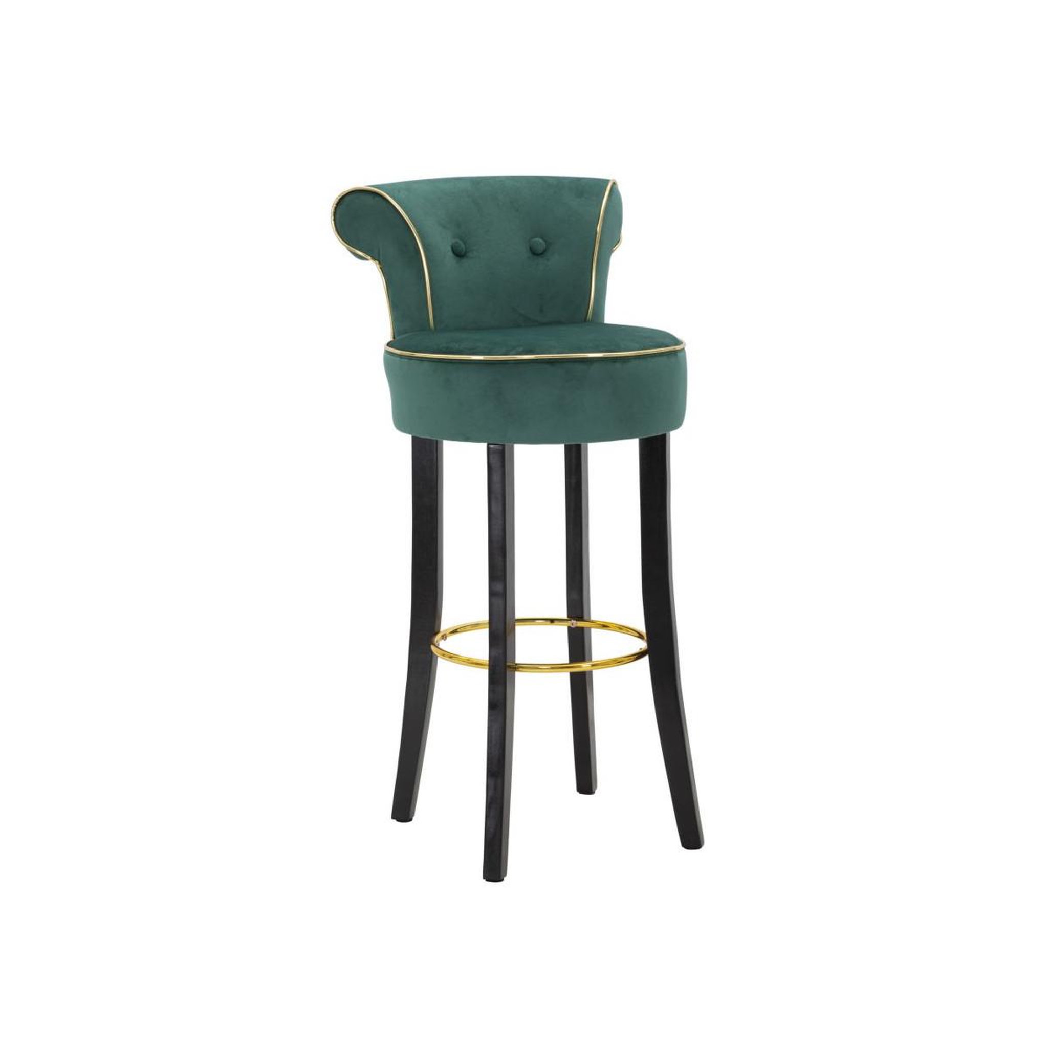Paris Prix Tabouret de bar en velours  luxy  96cm vert