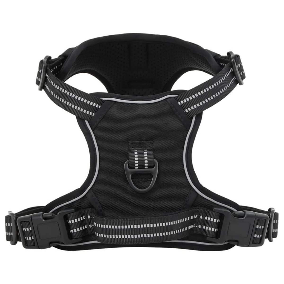 VIDAXL Harnais pour chien avec laisse et collier reglables noir S