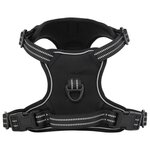 VIDAXL Harnais pour chien avec laisse et collier reglables noir S