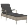 Voir la diapositive 2 : VIDAXL Chaise longue et coussin gris clair 63x200x81 cm resine tressee