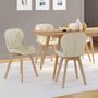 Voir la diapositive 2 : ID MARKET Lot de 4 chaises ROBINE en tissu beige pour salle à manger