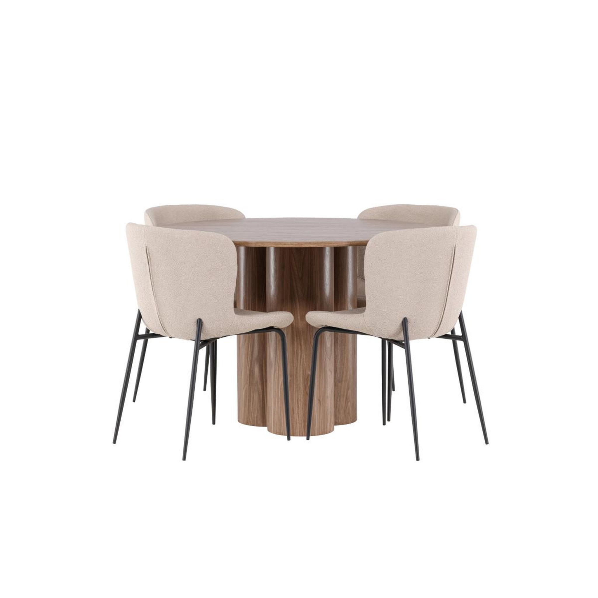 Voir la diapositive 2 : Paris Prix Ensemble table à manger & 4 chaises  olivia & modesto  110cm marron & beige