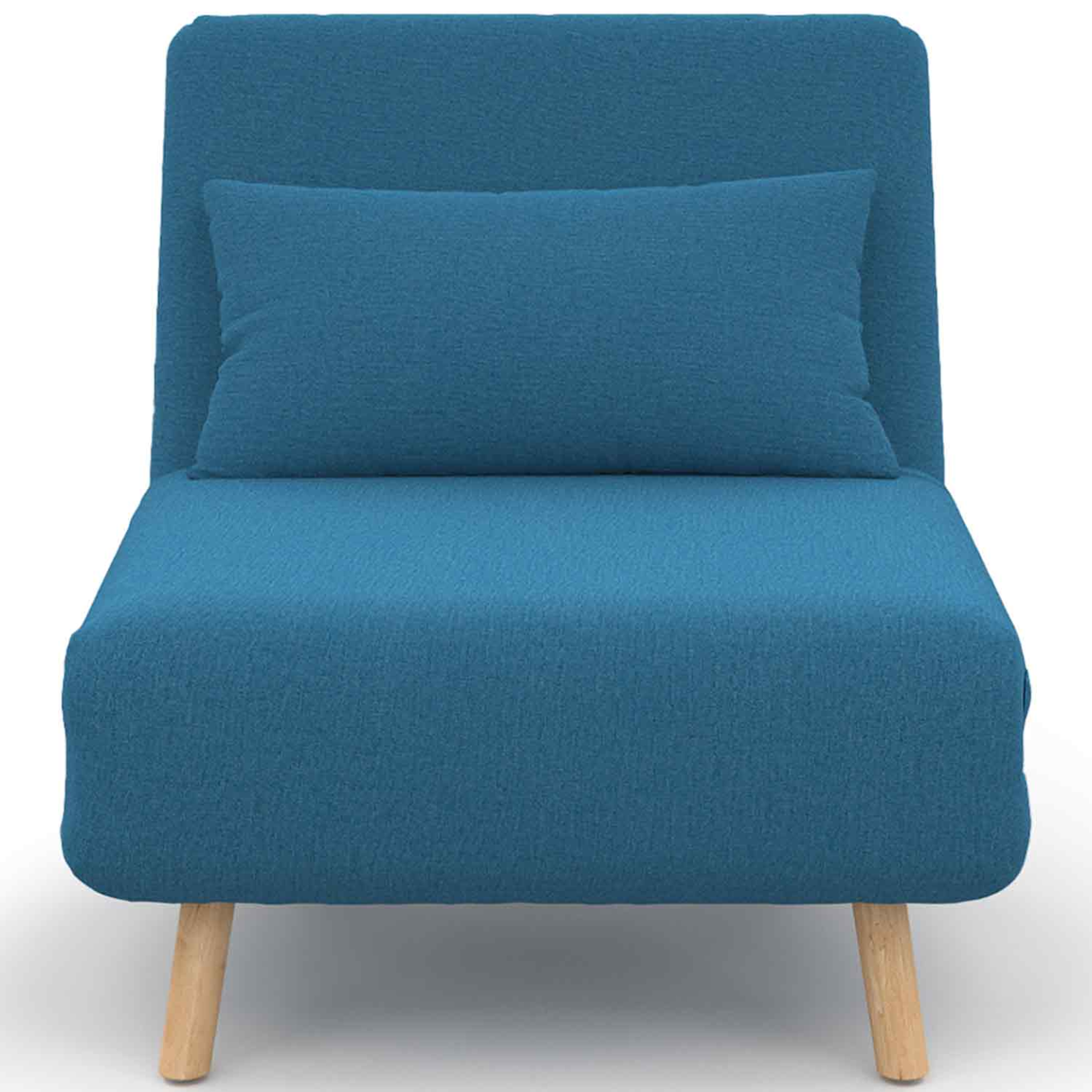 Voir la diapositive 4 : ID MARKET Fauteuil convertible romeo lit d'appoint 1 place 80x190 cm tissu bleu canard