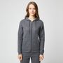 Voir la diapositive 2 : IN EXTENSO Sweat de sport zippé à capuche gris chiné femme