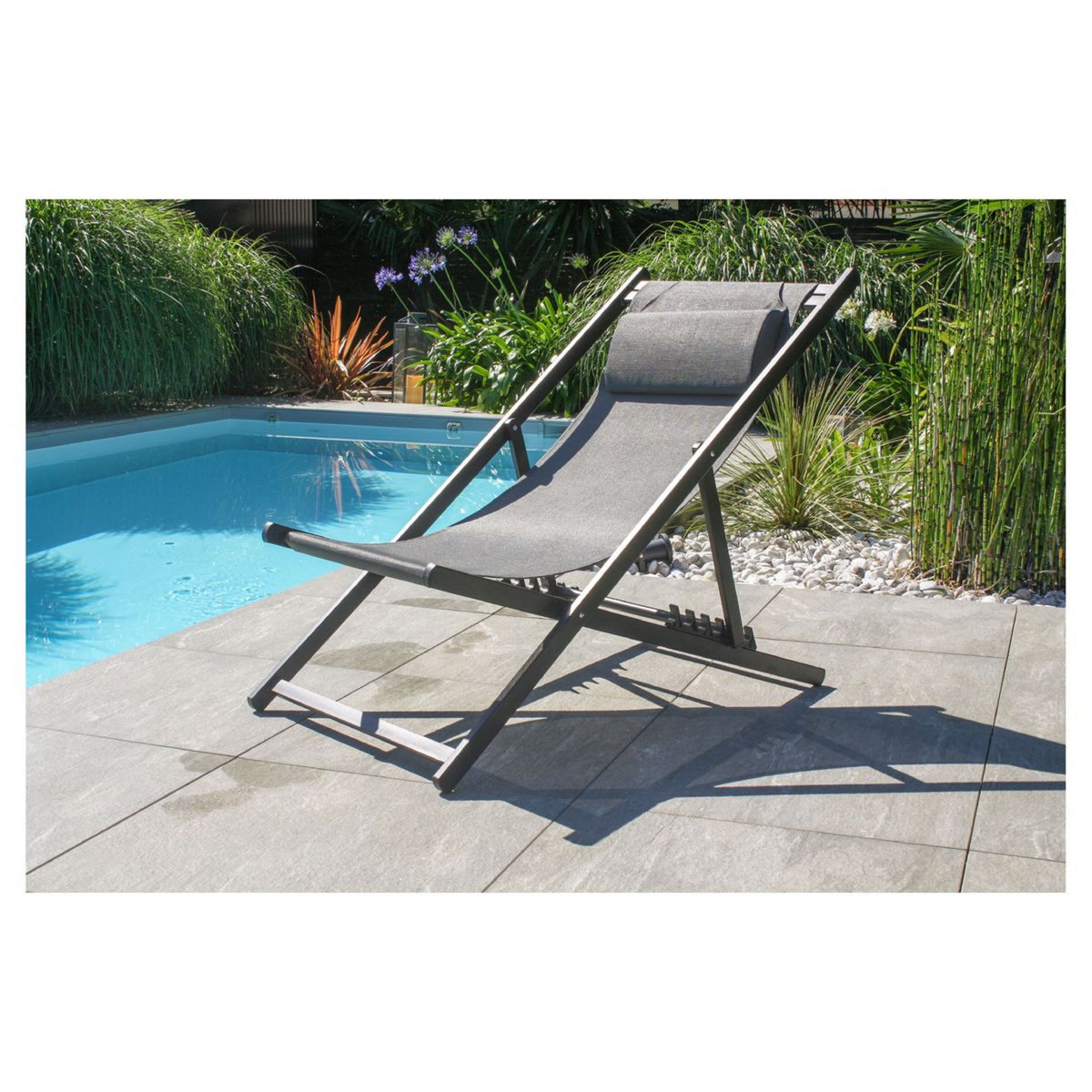 City Garden Chilienne de jardin - Aluminium et textilène - Anthracite - JULIA