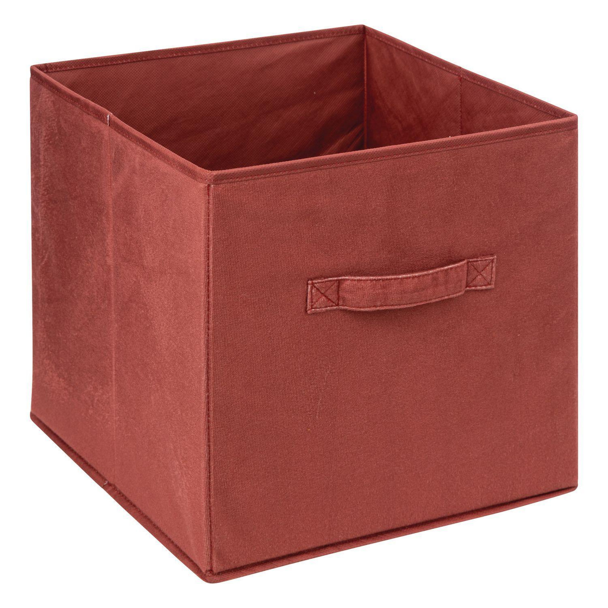 Voir la diapositive 4 : TOILINUX Lot de 2 boites de rangement cube en velours MIX'N MODUL - L.31 x l.31 x H.31 cm - Terre de Sienne
