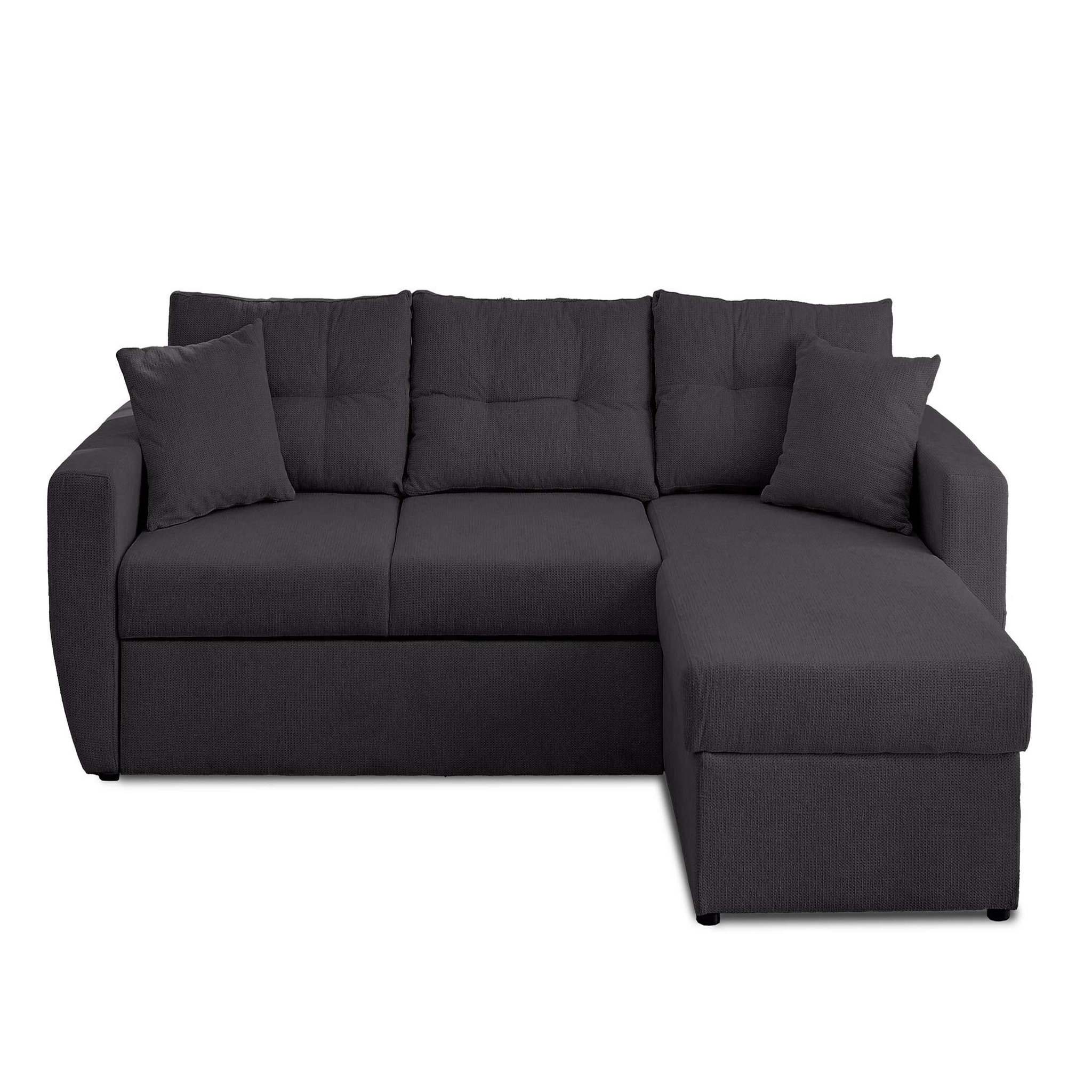 Voir la diapositive 1 : BEST MOBILIER Astoria - canapé d'angle réversible 4 places - convertible avec coffre - en tissu texturé