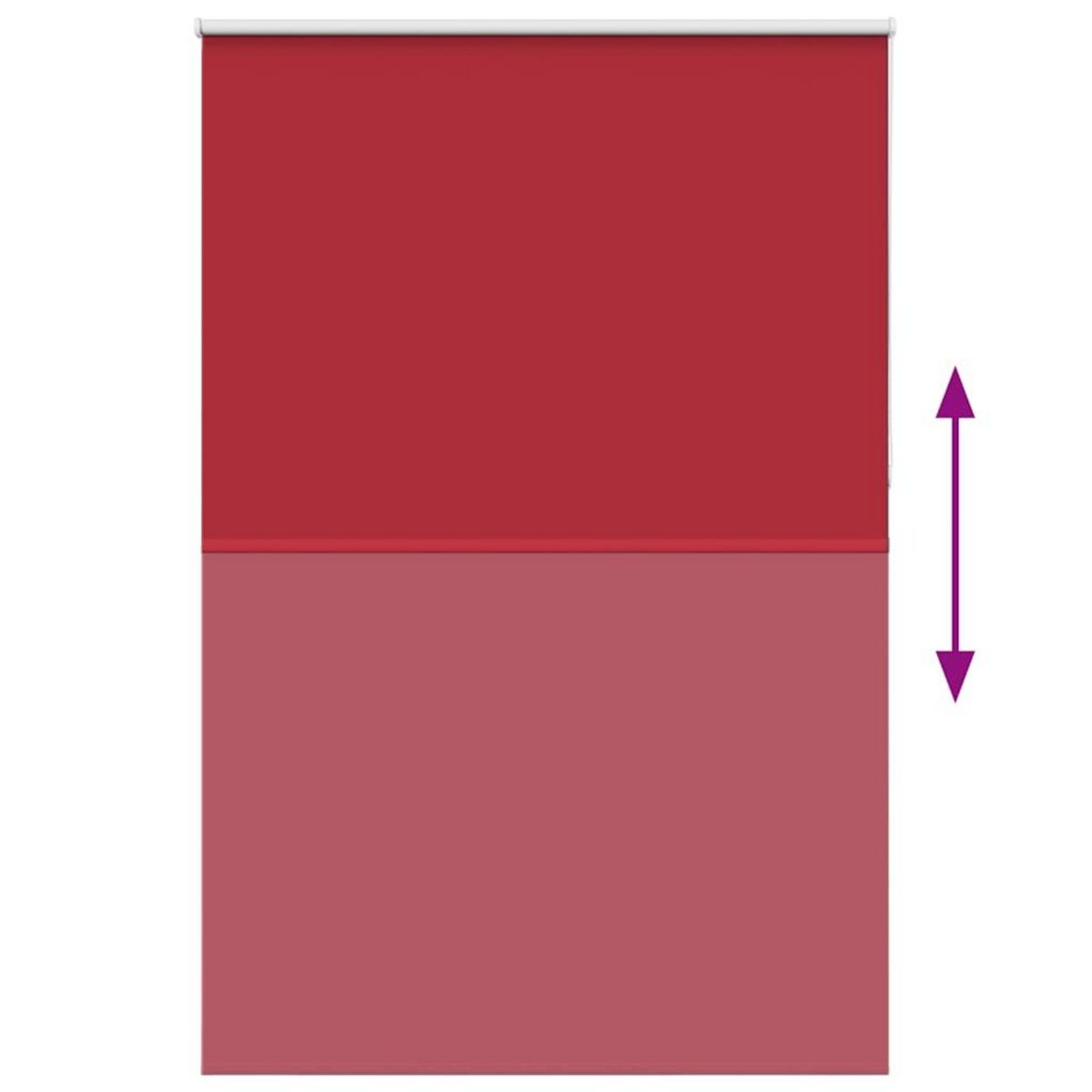 VIDAXL Store enrouleur occultant rouge largeur du tissu 146,6 cm