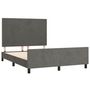 Voir la diapositive 4 : VIDAXL Cadre de lit sans matelas gris fonce 140x190 cm velours