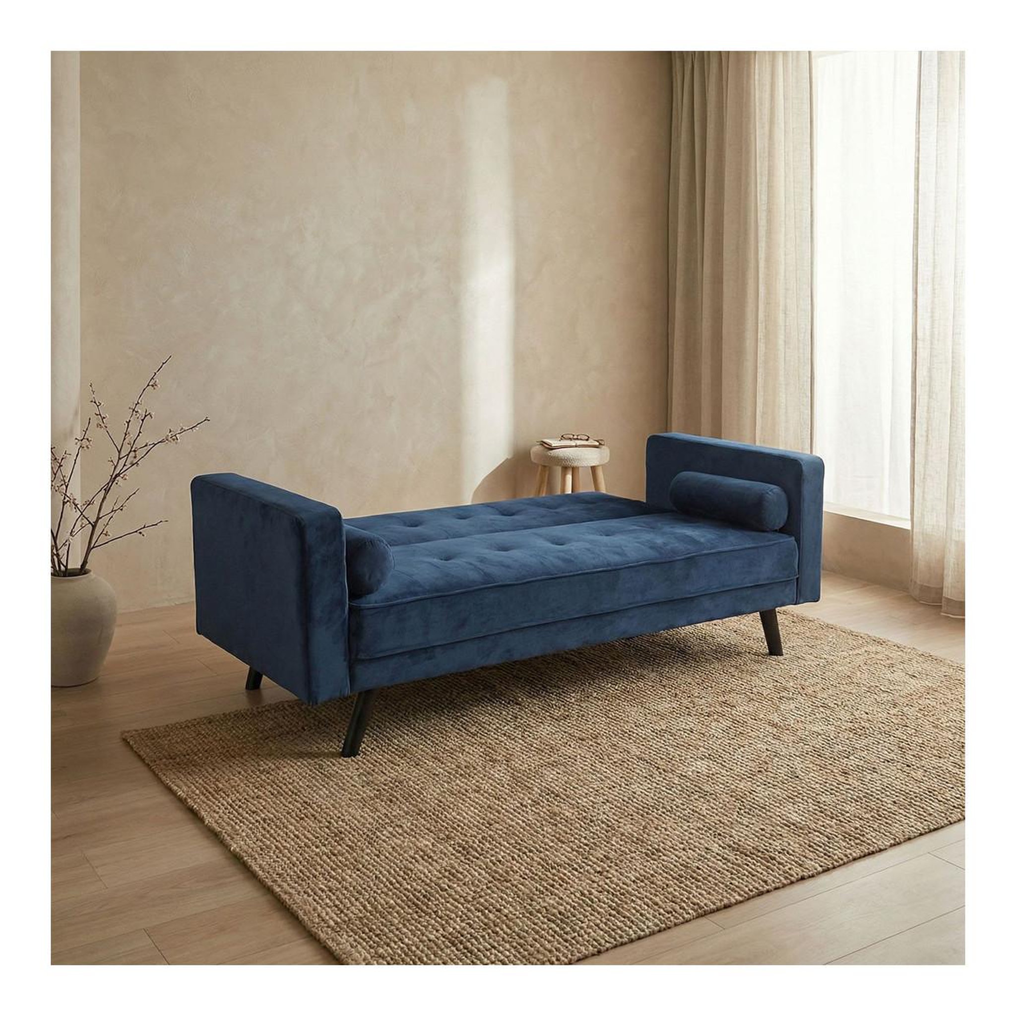 Voir la diapositive 5 : Paris Prix Canapé convertible 3 places scandinave  navya  bleu