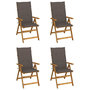 Voir la diapositive 1 : VIDAXL Chaises inclinables de jardin lot de 4 et coussins Bois acacia