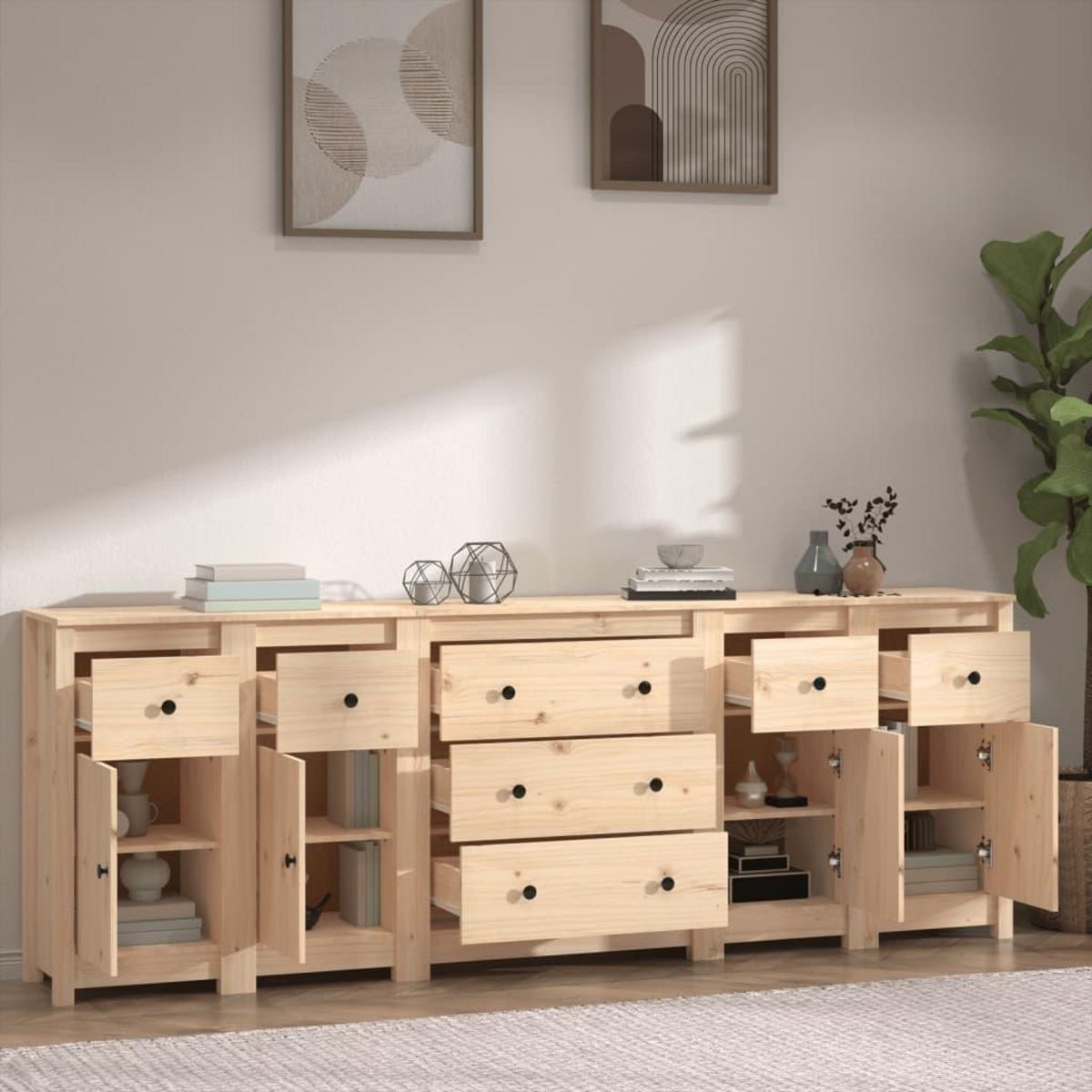 VIDAXL Buffet 230x35x80 cm Bois massif de pin