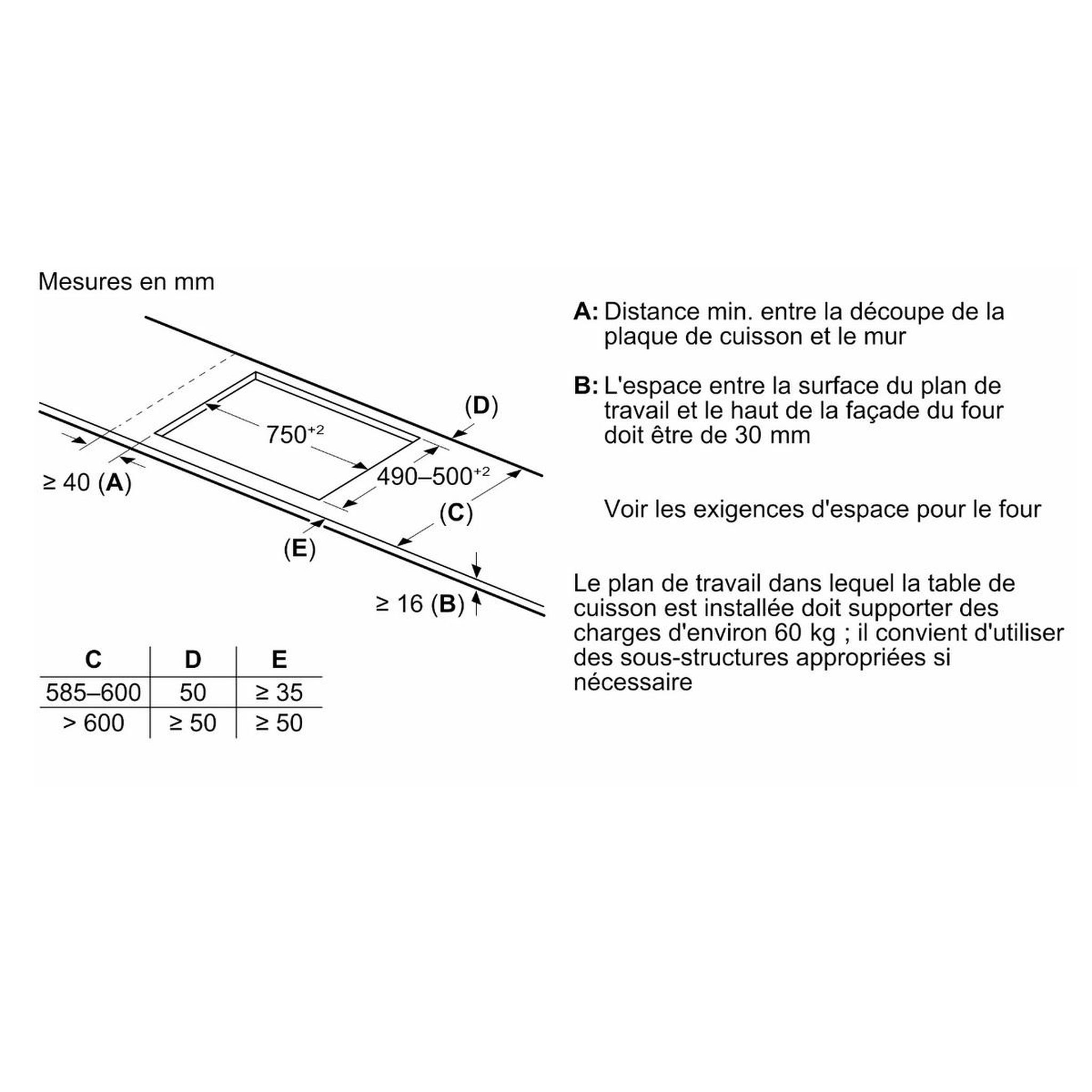 Voir la diapositive 5 : Neff Table de cuisson induction 80cm 4 feux 7400w noir - t58fhs1l0