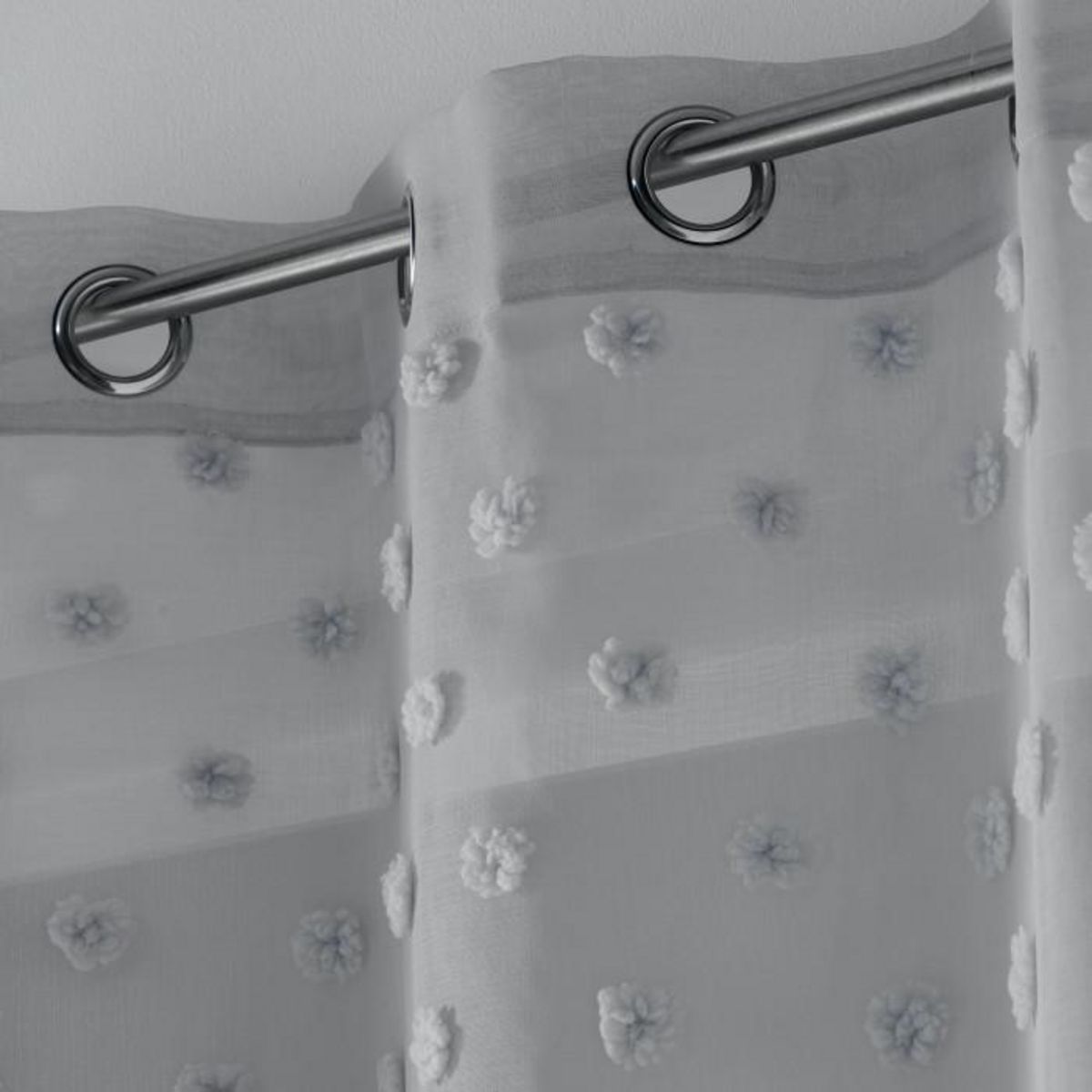 Paris Prix Rideau Voilage à Œillets  Mélusine  140x240cm Gris