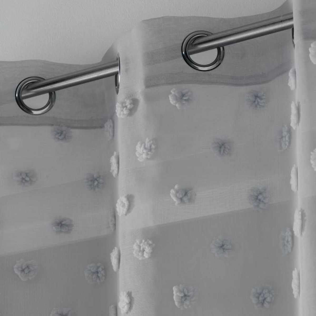 Paris Prix Rideau Voilage à Œillets  Mélusine  140x240cm Gris