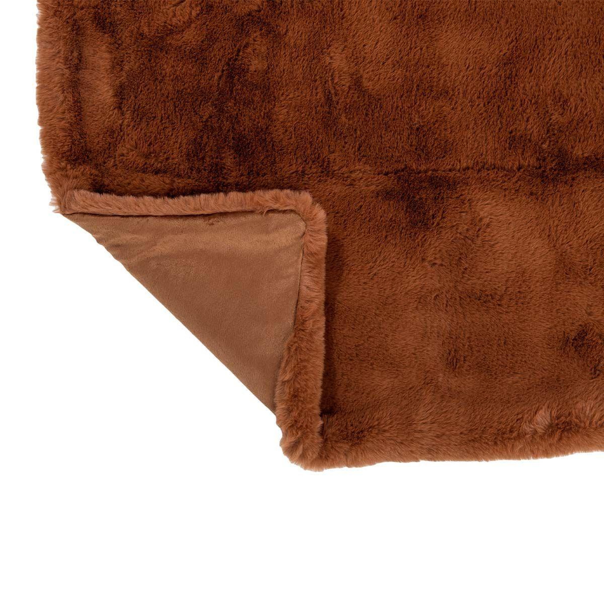 Voir la diapositive 4 : J-LINE Plaid imitation fourrure  cutie  130x180cm sienna
