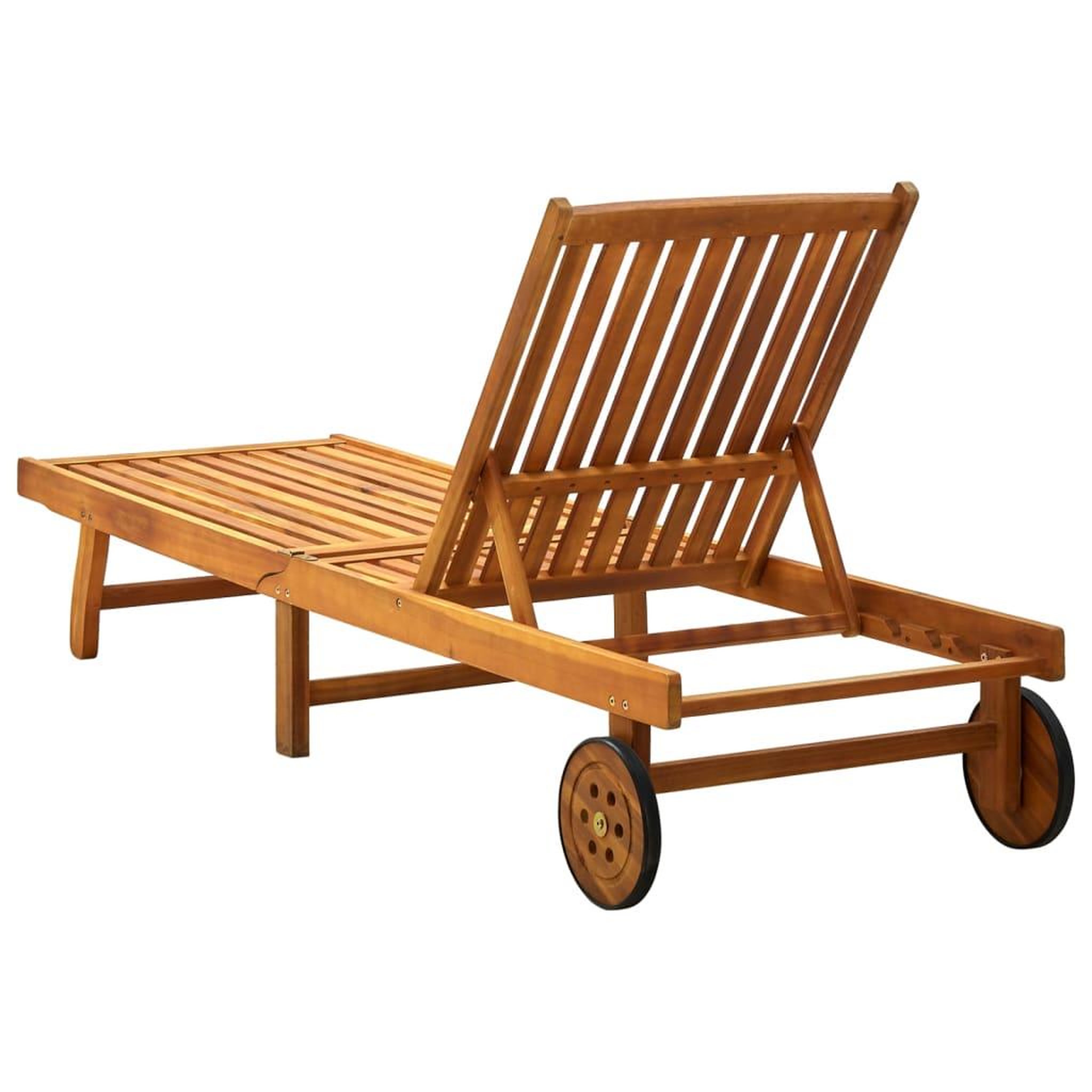 Voir la diapositive 4 : VIDAXL Chaise longue de jardin avec coussin Bois d'acacia solide