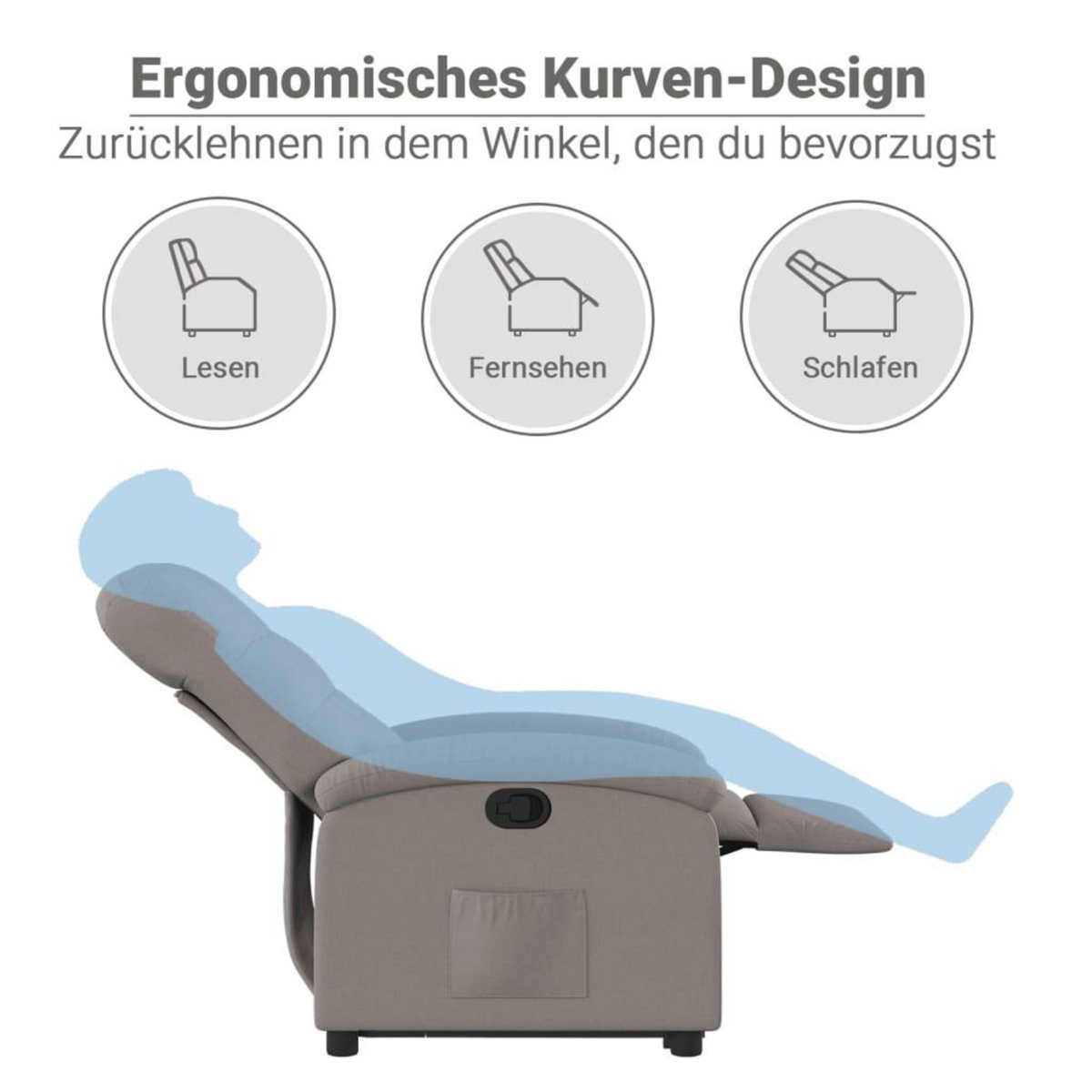 VIDAXL Fauteuil inclinable taupe tissu