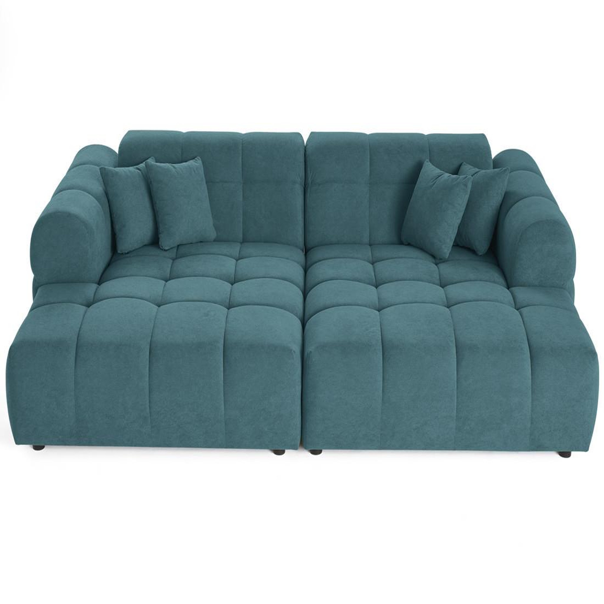 Voir la diapositive 3 : BEST MOBILIER Topaze - canapé d'angle déhoussable réversible 4 places en velours