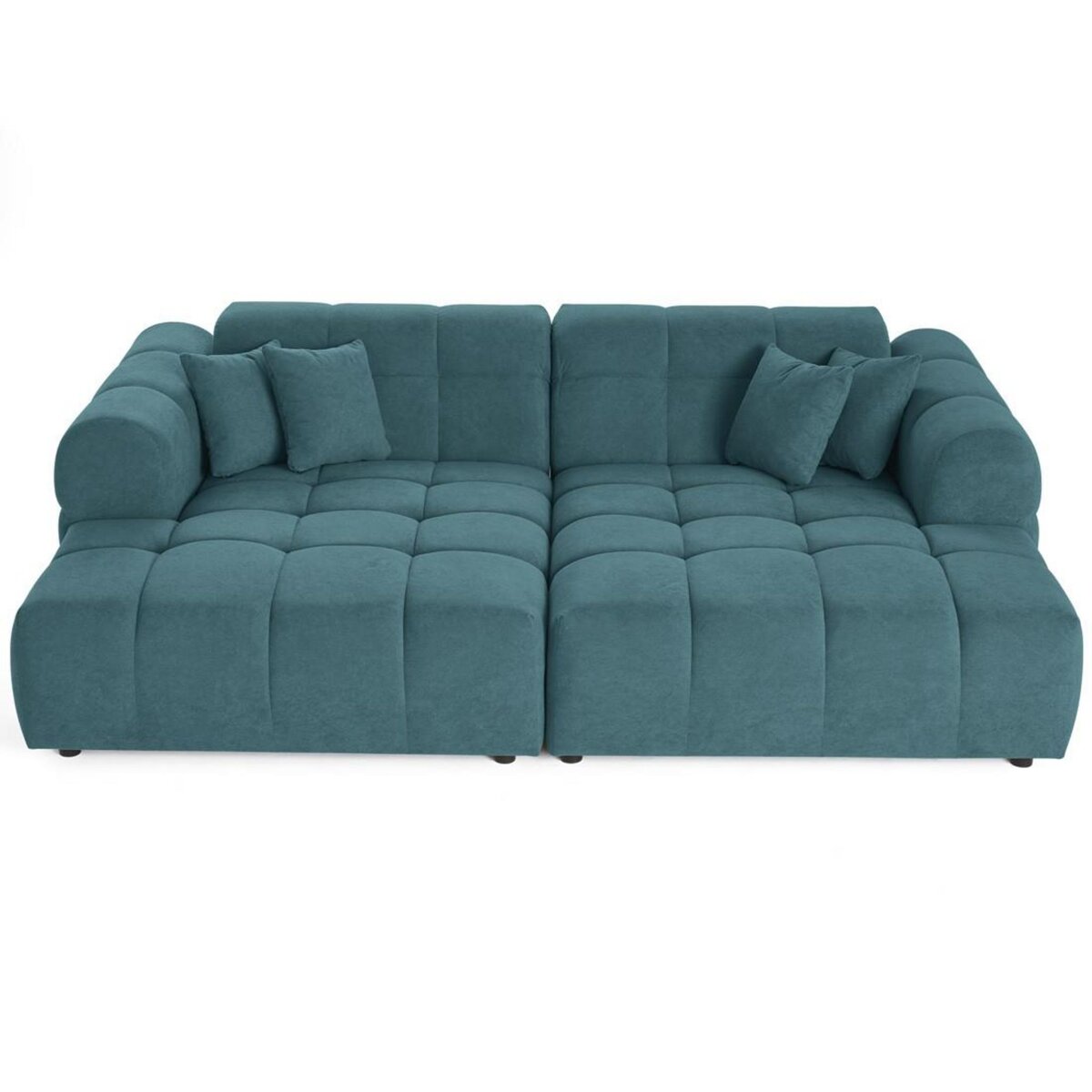 BEST MOBILIER Topaze - canapé d'angle déhoussable réversible 4 places en velours