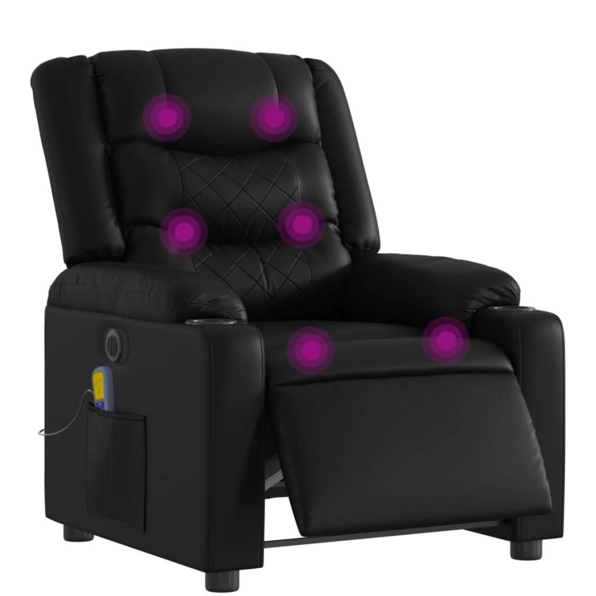 VIDAXL Fauteuil de massage inclinable electrique noir similicuir