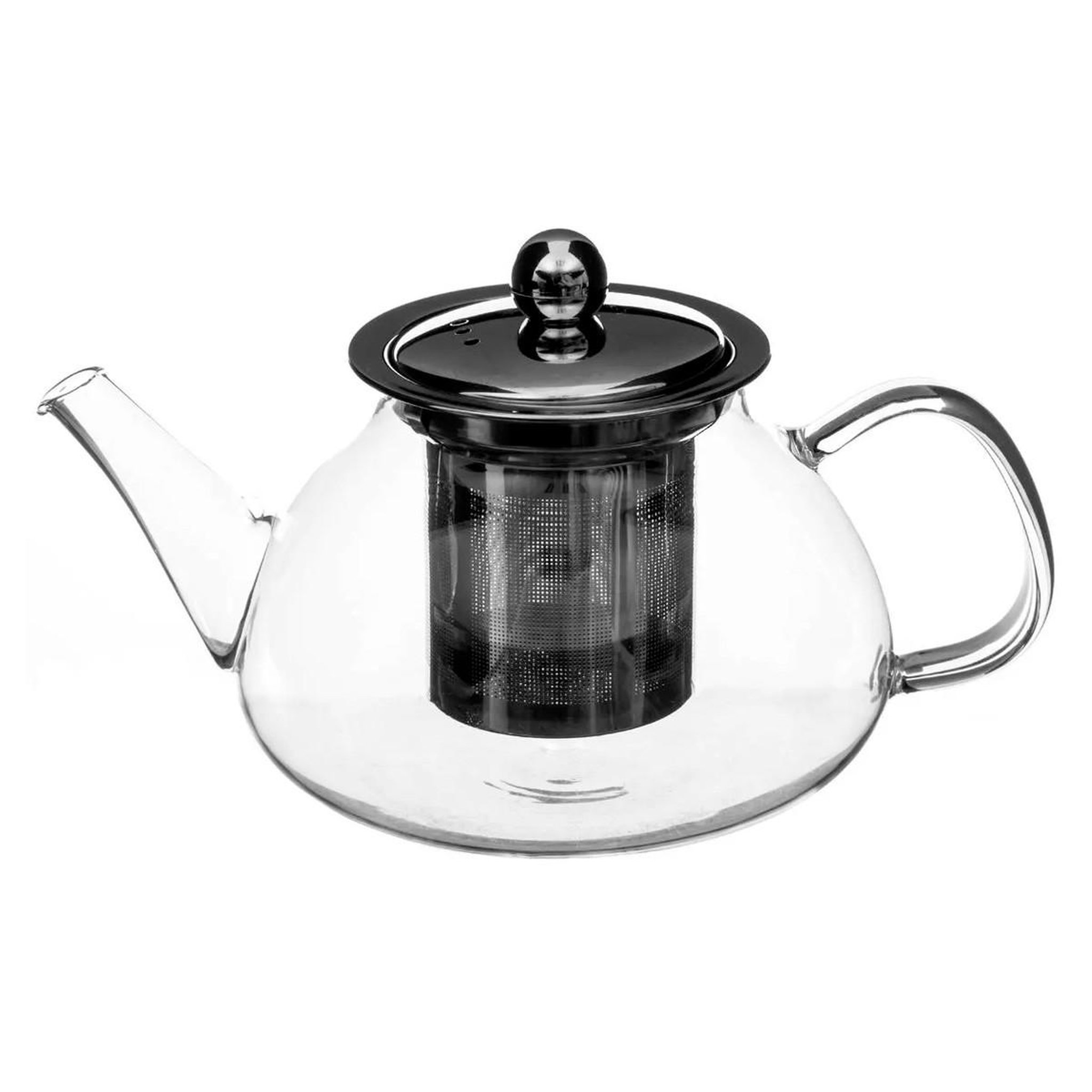 SECRET DE GOURMET Théière en Verre  Bec  21cm Argent