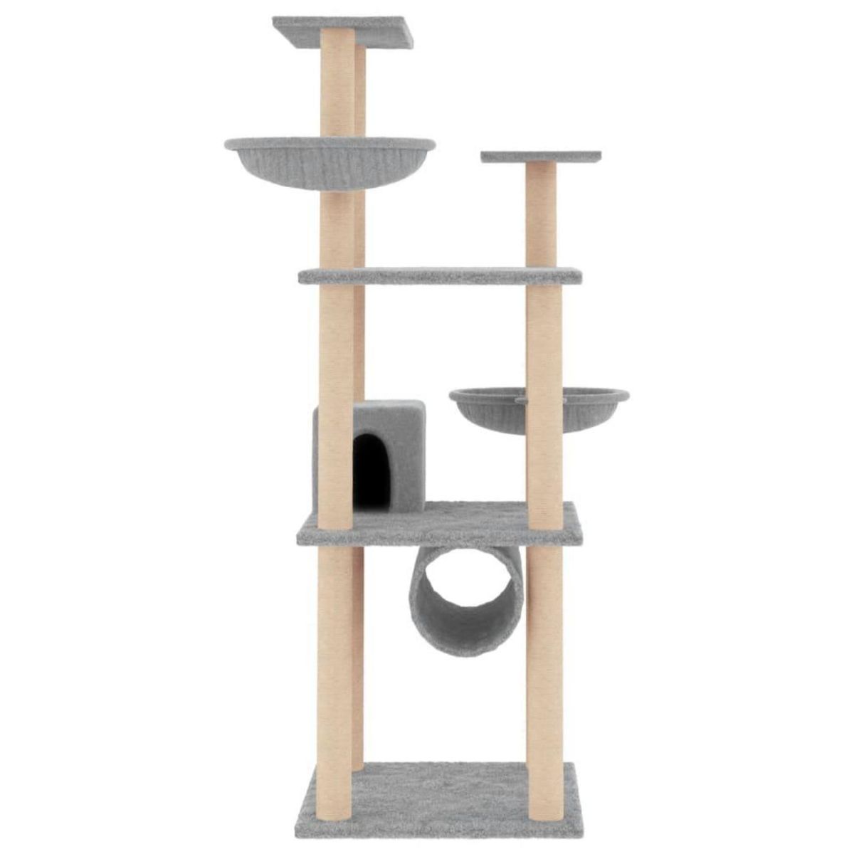 VIDAXL Arbre a chat avec griffoirs en sisal gris clair 141 cm