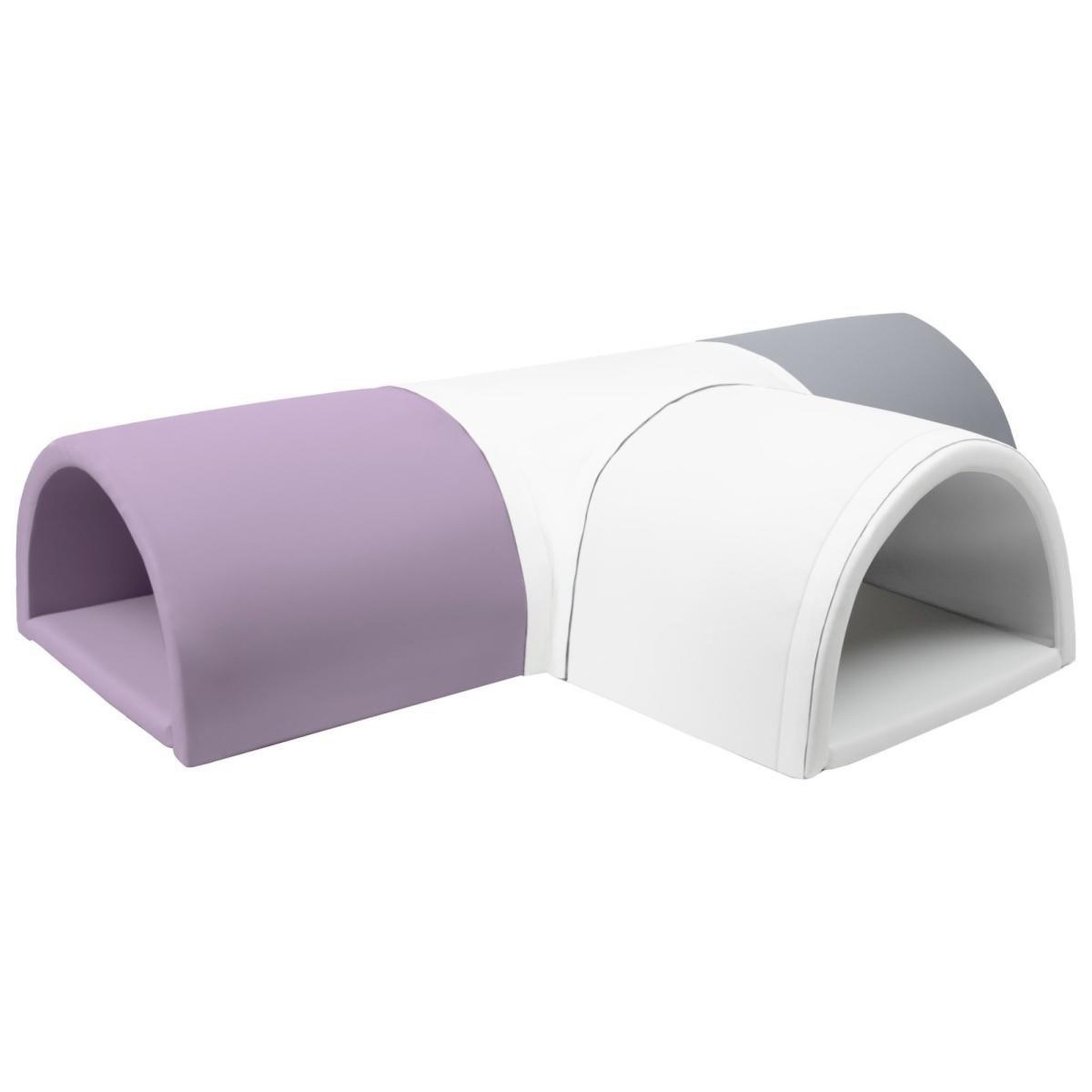 VELINDA Tunnel en T 4 pièces en mousse — blanc, gris, violet