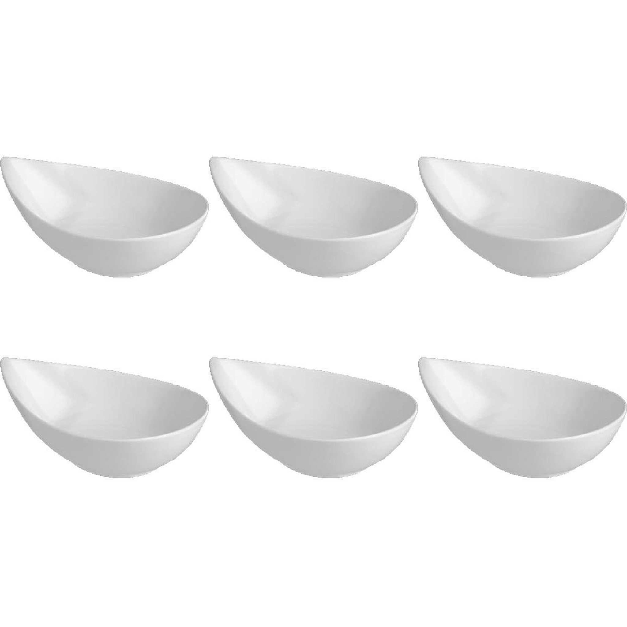 SECRET DE GOURMET Lot de 6 coupelles porcelaine  goutte  21cm blanc