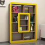 Voir la diapositive 2 : Habitat et Jardin Bibliothèque en bois  Orkide  - 108 x 21 x 140 cm - Noyer, Jaune