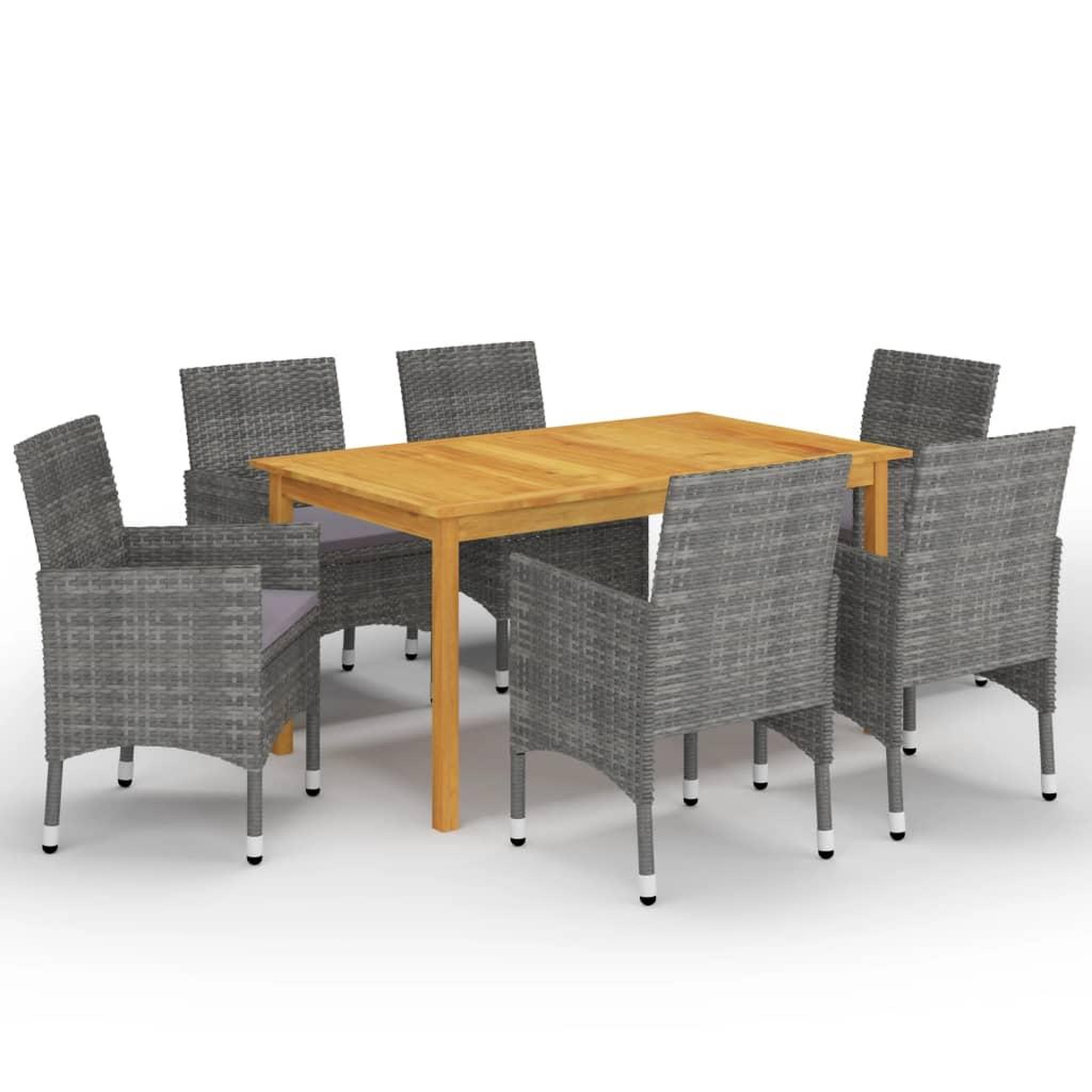 Voir la diapositive 1 : VIDAXL Ensemble a manger de jardin 7 pcs Gris