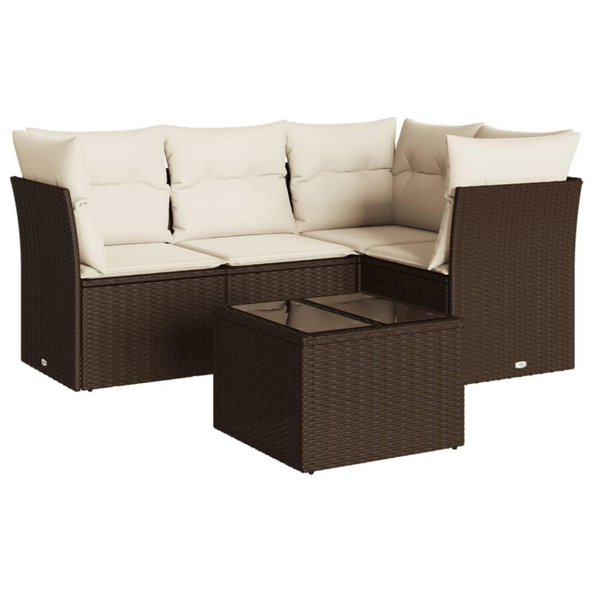Voir la diapositive 2 : VIDAXL Salon de jardin avec coussins 5 pcs marron resine tressee