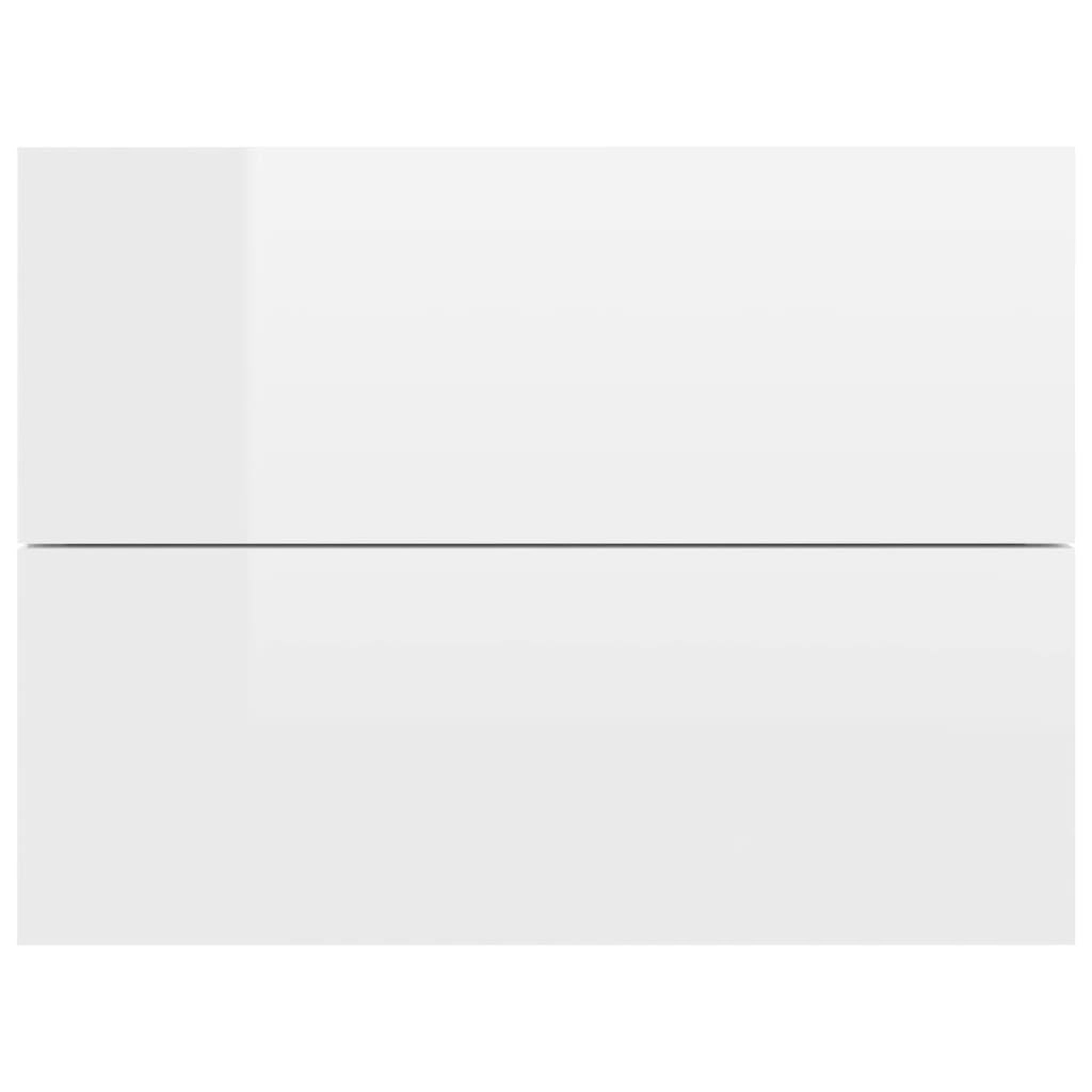 Voir la diapositive 5 : VIDAXL Tables de chevet 2pcs Blanc brillant 40x30x30cm Bois ingenierie