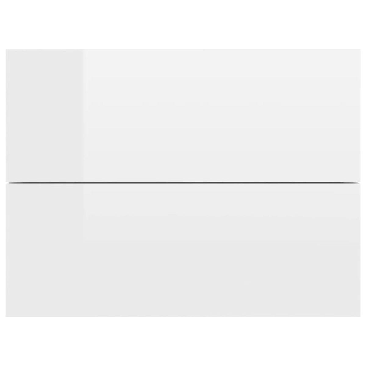 VIDAXL Tables de chevet 2pcs Blanc brillant 40x30x30cm Bois ingenierie