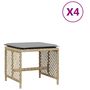 Voir la diapositive 2 : VIDAXL Tabourets jardin et coussins lot de 4 melange beige 41x41x36 cm