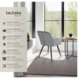 Voir la diapositive 2 : tectake Chaise style scandinave rembourrée aspect velours gris/noir Lot de 4