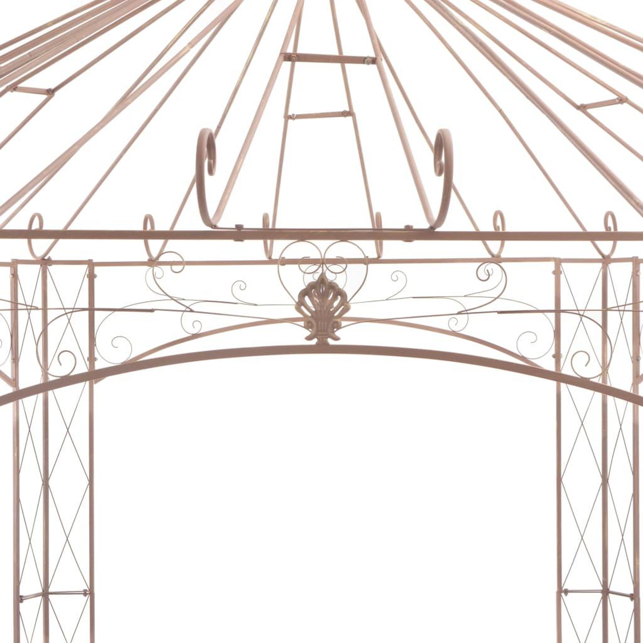 Voir la diapositive 3 : VIDAXL Pavillon de jardin marron antique 4 m fer
