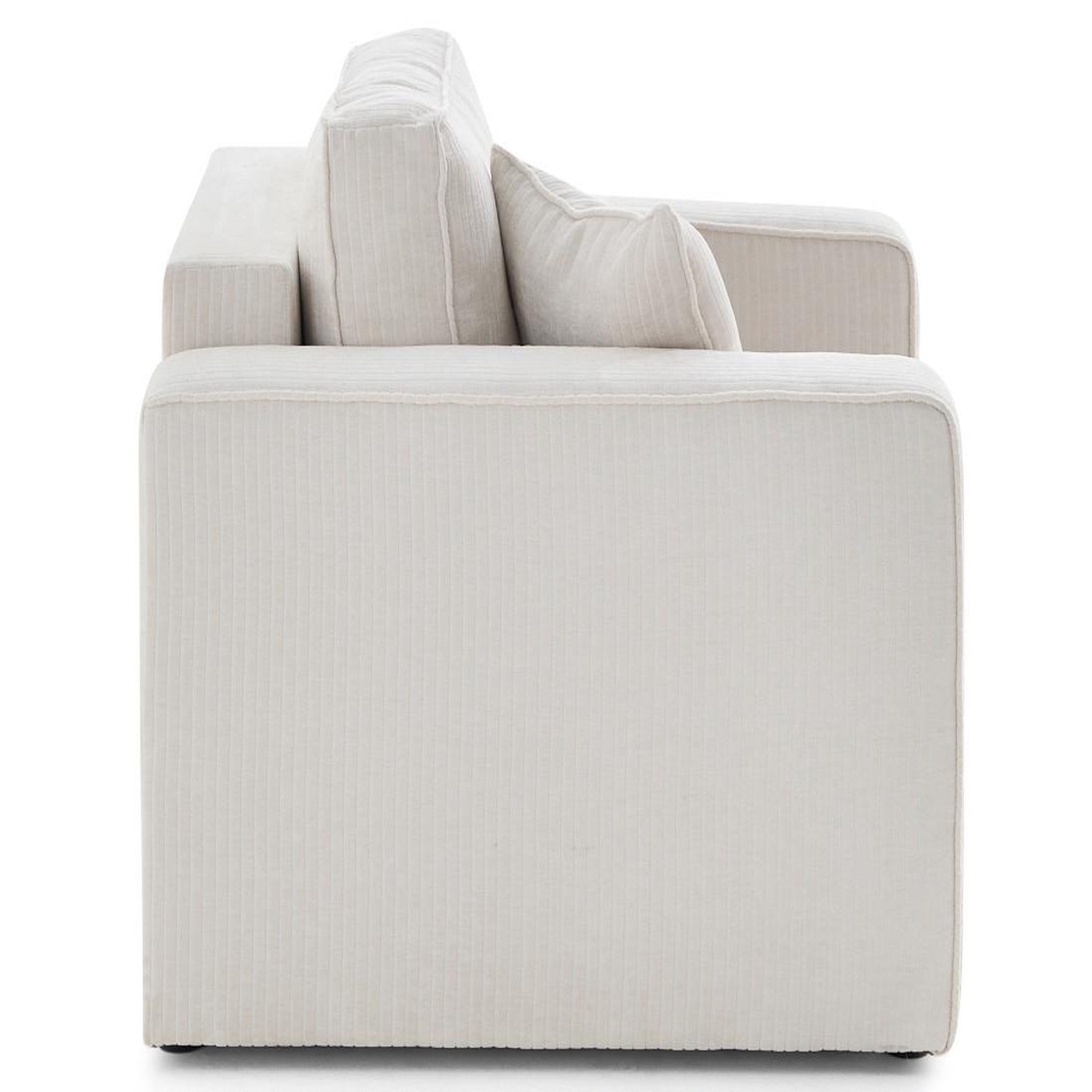 Voir la diapositive 2 : BEST MOBILIER Topaze - fauteuil en velours côtelé plat
