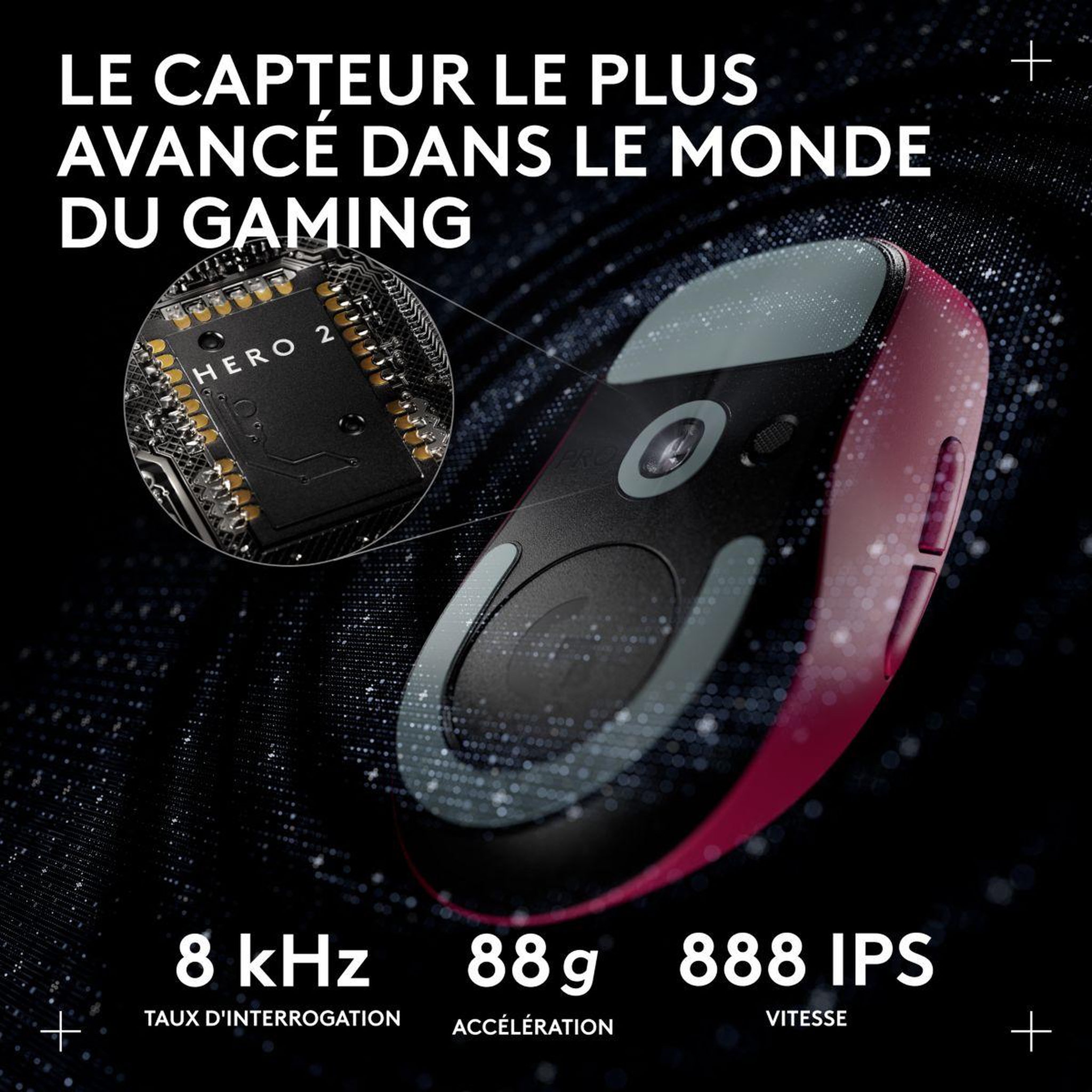 Voir la diapositive 4 : Logitech Souris gamer sans fil pro x superlight 2 dex lightspeed rose