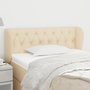 Voir la diapositive 1 : VIDAXL Tete de lit avec oreilles Creme 103x23x78/88 cm Tissu