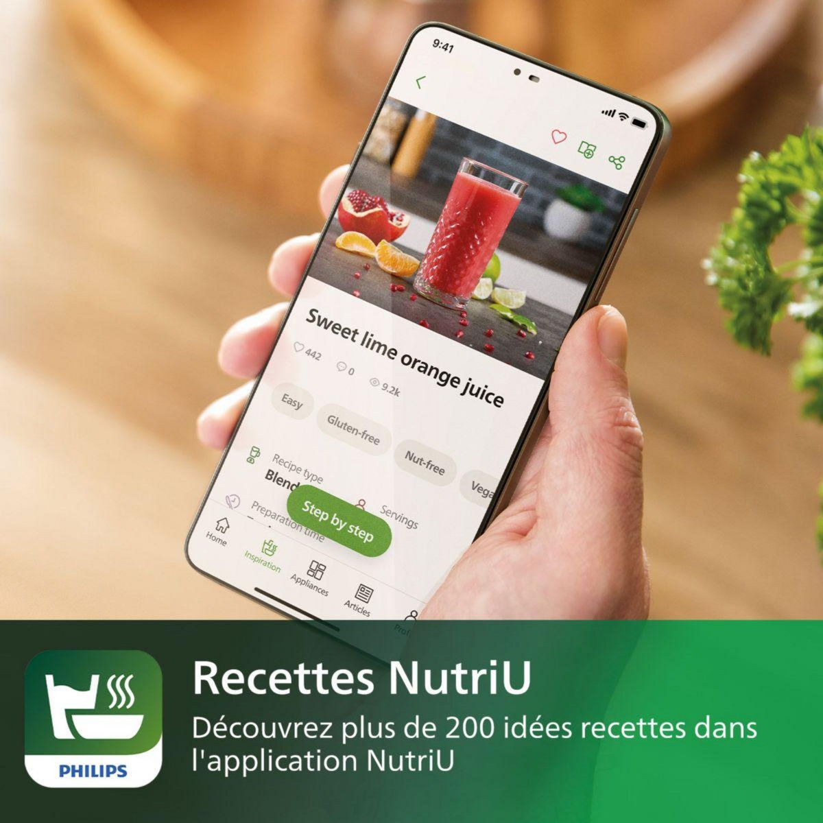 Philips Blender HR3770/00 Flip&Juice 2-1 avec extracteur de jus Série 7000 2L, 1500W