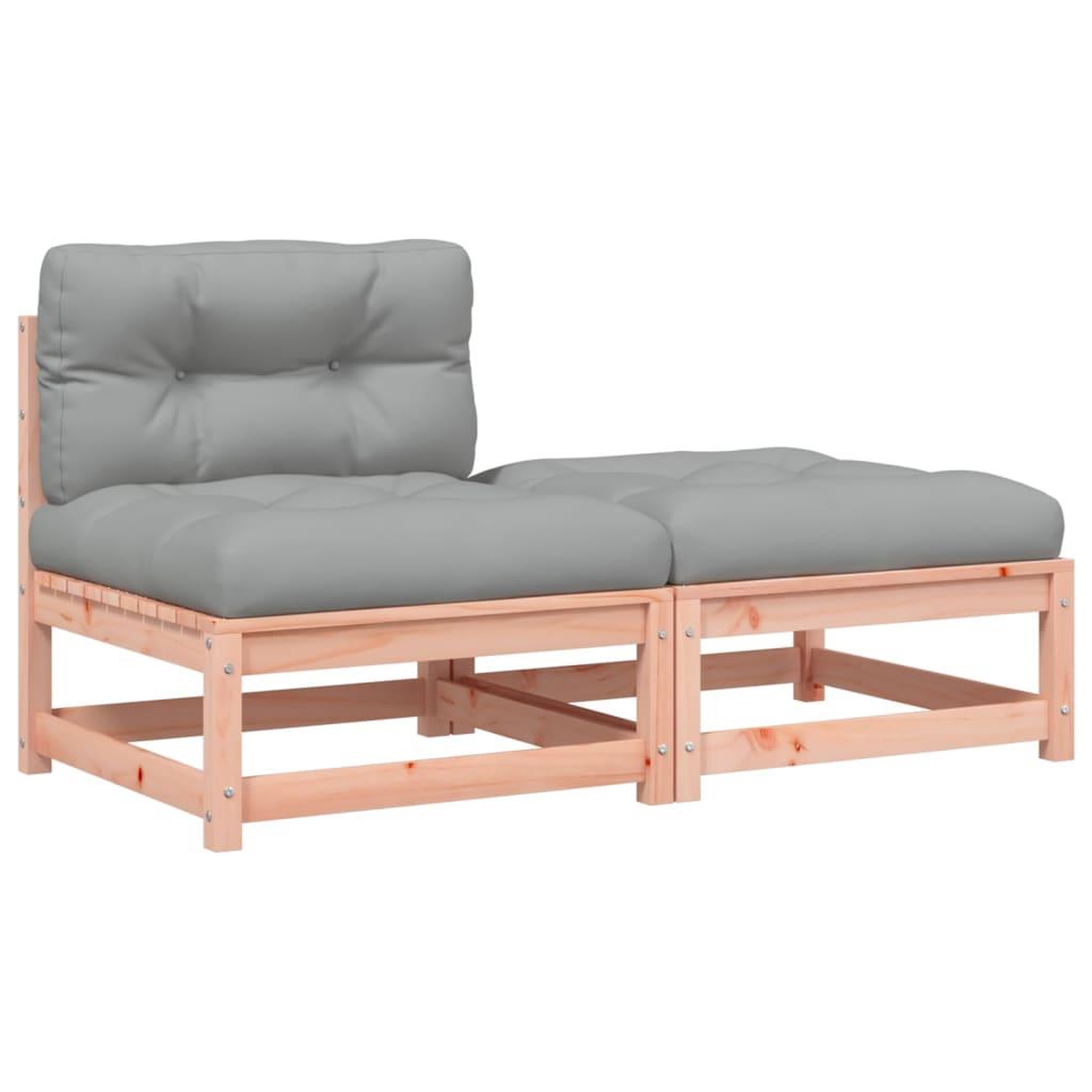 Voir la diapositive 2 : VIDAXL Canape de jardin sans accoudoirs avec coussins et repose-pieds