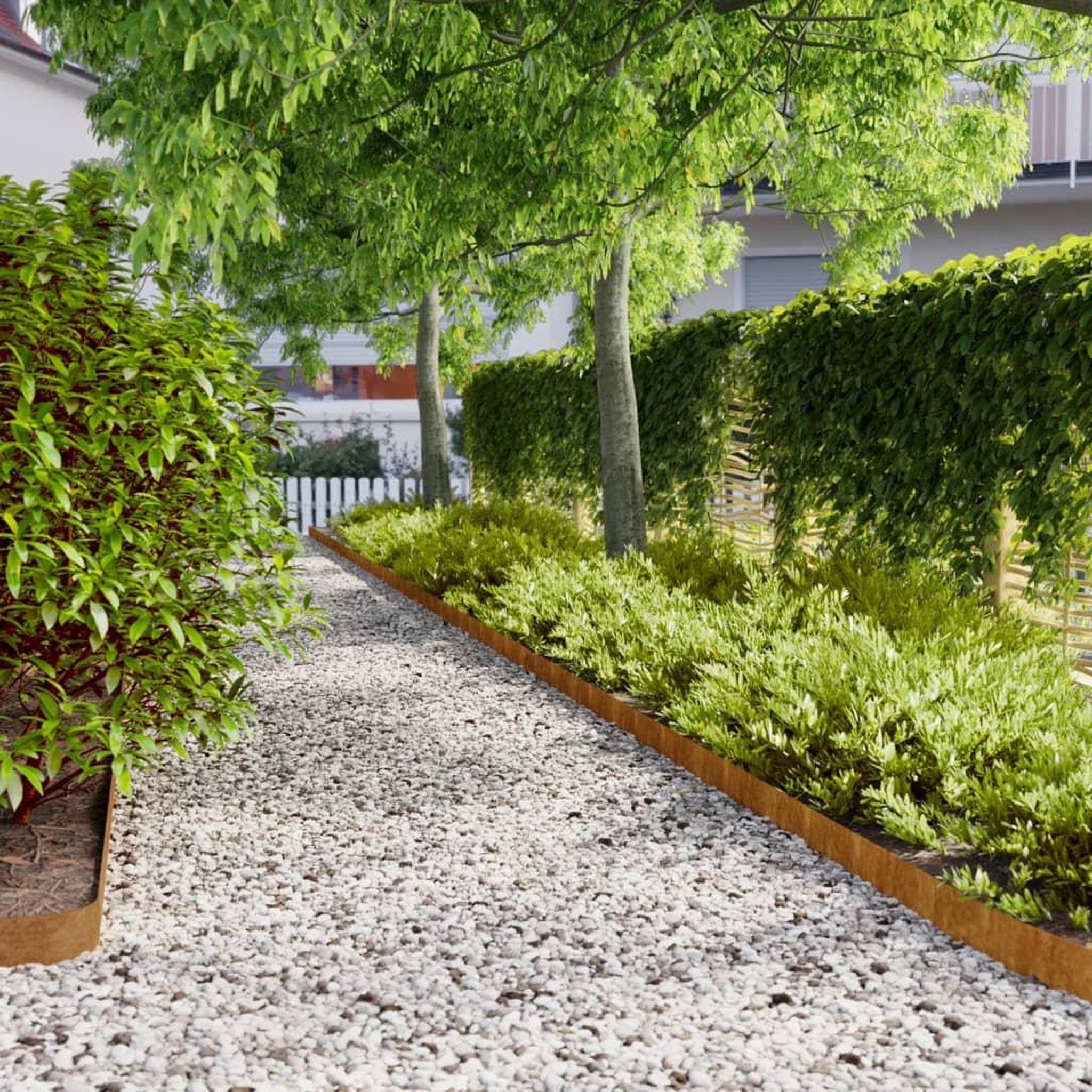 VIDAXL Bordures de pelouse 10 pcs 10x103 cm acier corten flexible