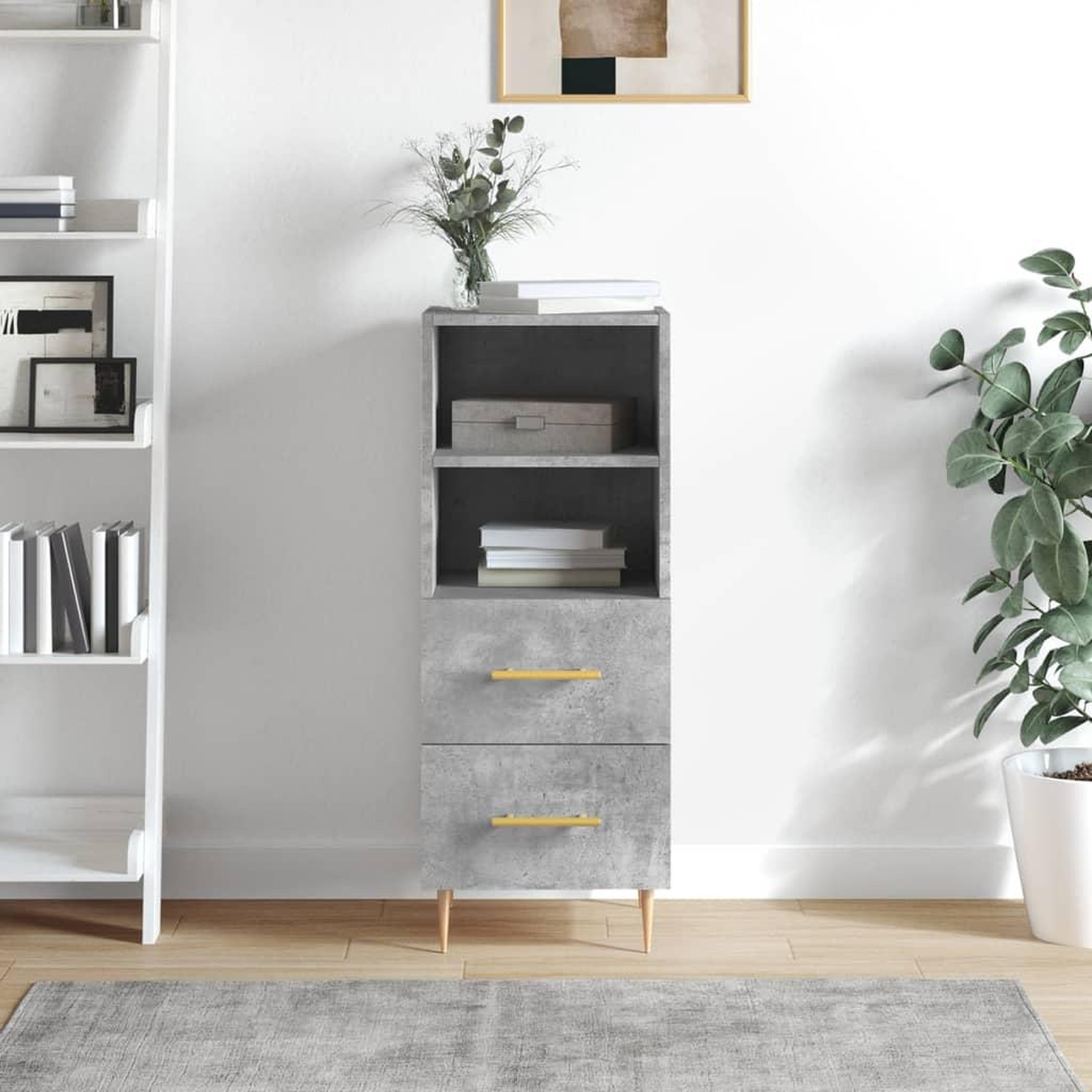 VIDAXL Buffet Gris beton 34,5x34x90 cm Bois d'ingenierie