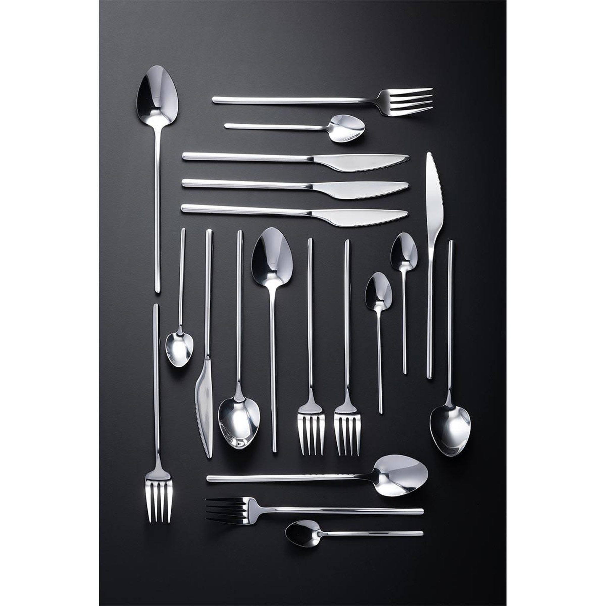 Voir la diapositive 3 : J-LINE Ménagère 24 Pièces en Inox  Irvin Brillant  27cm Argent