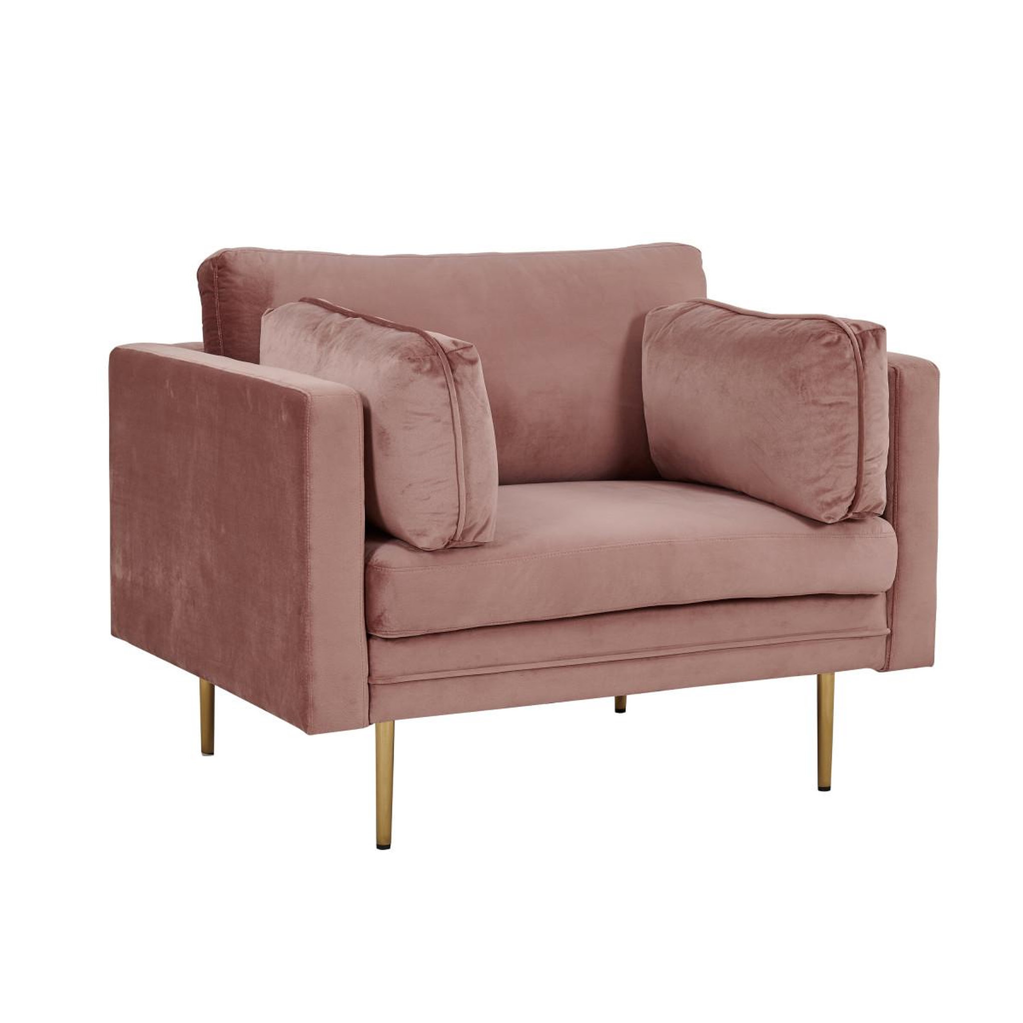 Voir la diapositive 2 : Paris Prix Fauteuil design en velours  boom  110cm rose & or